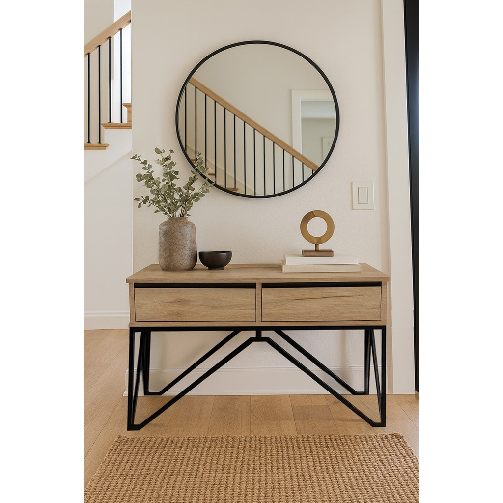 1024_Noela K529 ΕΠΙΠΛΟ ΕΙΣΟΔΟΥ NOELA ΜΕ ΜΕΤΑΛΛΙΚΗ ΒΑΣΗ & ΔΥΟ ΣΥΡΤΑΡΙΑ - Image 1