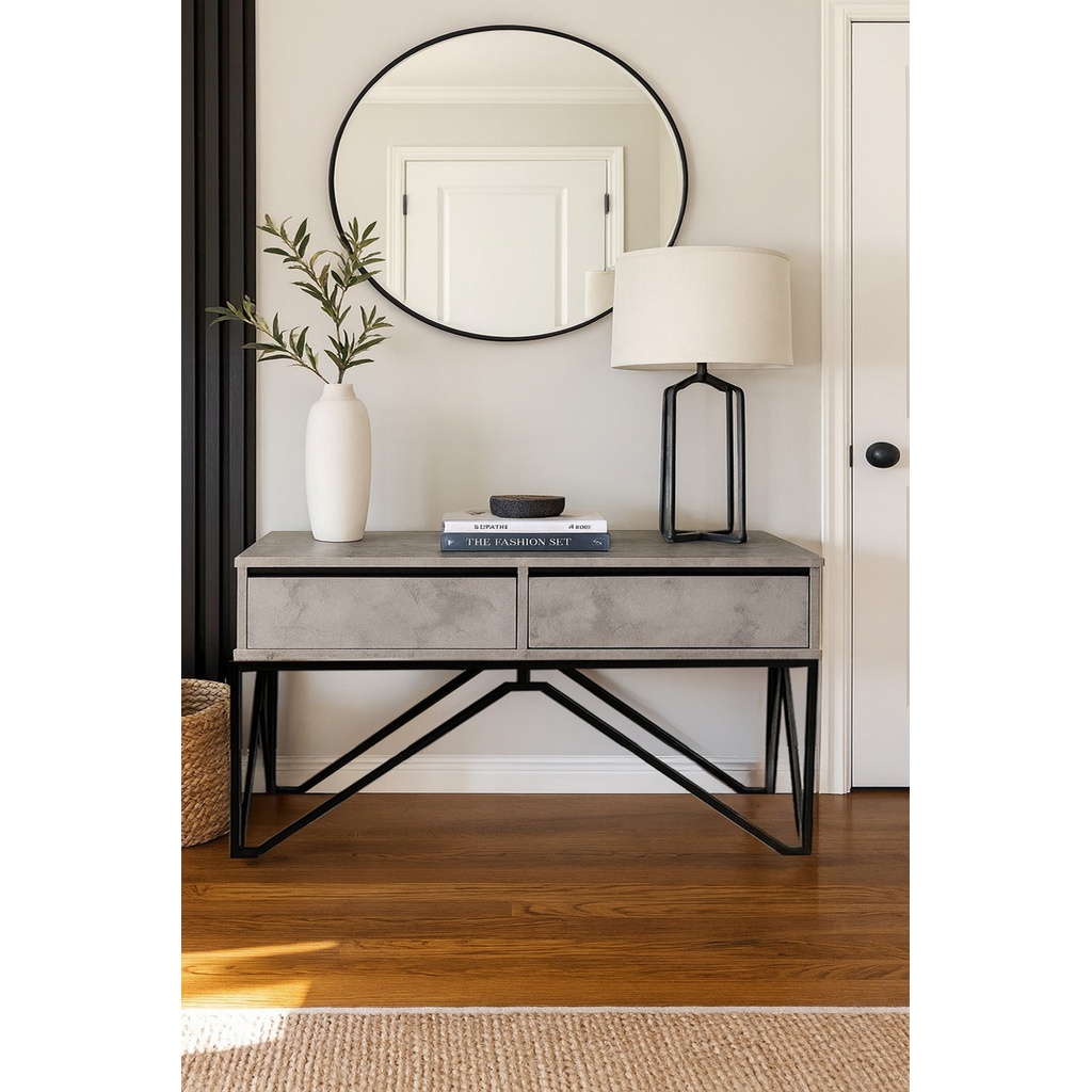 1024_Noela K538 ΕΠΙΠΛΟ ΕΙΣΟΔΟΥ NOELA ΜΕ ΜΕΤΑΛΛΙΚΗ ΒΑΣΗ & ΔΥΟ ΣΥΡΤΑΡΙΑ - Image 1