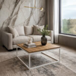 ΤΡΑΠΕΖΙ ΣΑΛΟΝΙΟΥ SIMPLY ΜΕ ΜΕΤΑΛΛΙΚΟ ΣΚΕΛΕΤΟ & ΕΠΙΦΑΝΕΙΑ ΑΠΟ ΜΕΛΑΜΙΝΗ ΣΕ ΑΠΟΧΡΩΣΗ ΦΥΣΙΚΟΥ ΞΥΛΟΥ