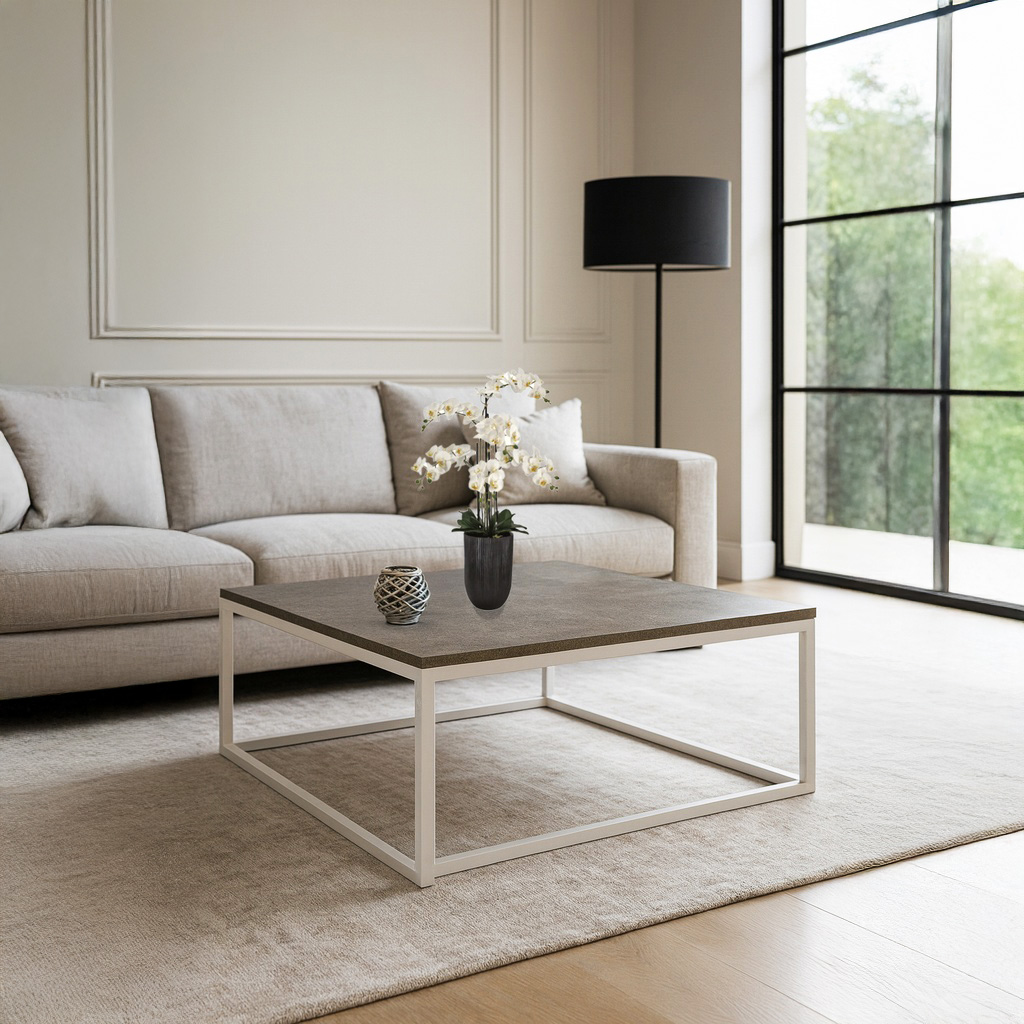 1024_trapeziasprivasi_K540 ΤΡΑΠΕΖΙ ΣΑΛΟΝΙΟΥ SIMPLY ΜΕ ΜΕΤΑΛΛΙΚΟ ΣΚΕΛΕΤΟ & ΕΠΙΦΑΝΕΙΑ ΑΠΟ ΜΕΛΑΜΙΝΗ ΤΥΠΟΥ ΤΣΙΜΕΝΤΟ ΣΚΟΥΡΟ - Image 1