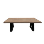 ΤΡΑΠΕΖΙ ΣΑΛΟΝΙΟΥ TRIVIO ΜΕ ΜΕΤΑΛΛΙΚΟ ΣΚΕΛΕΤΟ & ΕΠΙΦΑΝΕΙΑ ΑΠΟ ΜΕΛΑΜΙΝΗ ΣΕ ΑΠΟΧΡΩΣΗ ΑΝΟΙΧΤΟΥ ΞΥΛΟΥ - Image 2