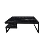 ΤΡΑΠΕΖΙ ΣΑΛΟΝΙΟΥ JANGO ΜΕ ΜΕΤΑΛΛΙΚΟ ΣΚΕΛΕΤΟ & ΕΠΙΦΑΝΕΙΑ ΑΠΟ ΜΕΛΑΜΙΝΗ ΣΕ ΟΨΗ ΜΑΥΡΟΥ ΜΑΡΜΑΡΟΥ - Image 3