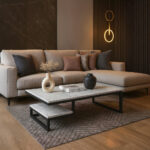 ΤΡΑΠΕΖΙ ΣΑΛΟΝΙΟΥ JANGO ΜΕ ΜΕΤΑΛΛΙΚΟ ΣΚΕΛΕΤΟ & ΕΠΙΦΑΝΕΙΑ ΑΠΟ ΜΕΛΑΜΙΝΗ ΣΕ ΟΨΗ ΛΕΥΚΟΥ ΜΑΡΜΑΡΟΥ