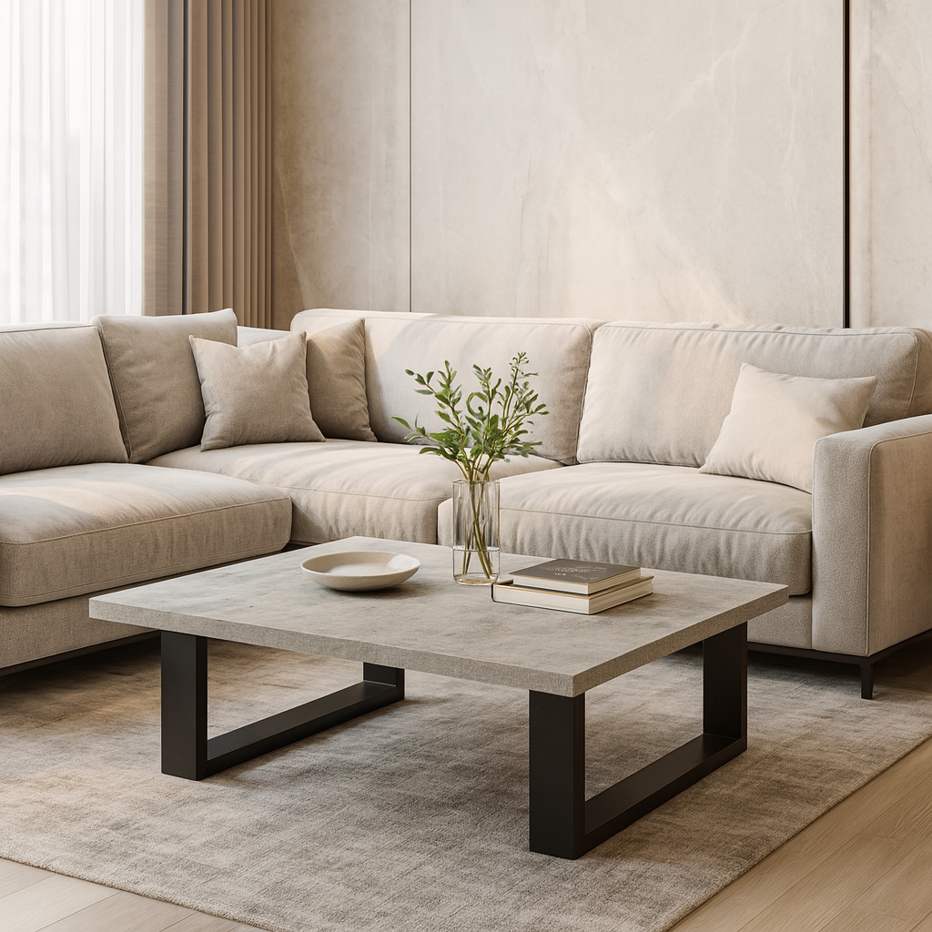 7775 ΤΡΑΠΕΖΙ ΣΑΛΟΝΙΟΥ VERTO ΜΕ ΜΕΤΑΛΛΙΚΟ ΣΚΕΛΕΤΟ & ΕΠΙΦΑΝΕΙΑ ΑΠΟ ΜΕΛΑΜΙΝΗ ΣΕ ΟΨΗ ΛΕΥΚΟΥ ΜΑΡΜΑΡΟΥ - Image 1