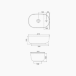 Νιπτήρας Πάγκου Πορσελάνης Cerastyle Aqua 42x27cm Λευκό - Image 2