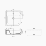 Νιπτήρας Πάγκου Πορσελάνης Cerastyle Hera 48x48cm Λευκό - Image 2