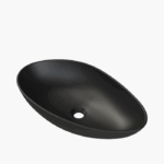 Νιπτήρας Πάγκου Πορσελάνης Cerastyle Olive 61x36cm Ματ Μαύρο