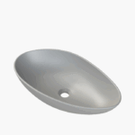 Νιπτήρας Πάγκου Πορσελάνης Cerastyle Olive 61x36cm Ματ Γκρί