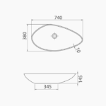 Νιπτήρας Πάγκου Πορσελάνης Cerastyle Olive 74x38cm Ματ Cappuccino - Image 2