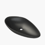 Νιπτήρας Πάγκου Πορσελάνης Cerastyle Olive 74x38cm Ματ Μαύρο