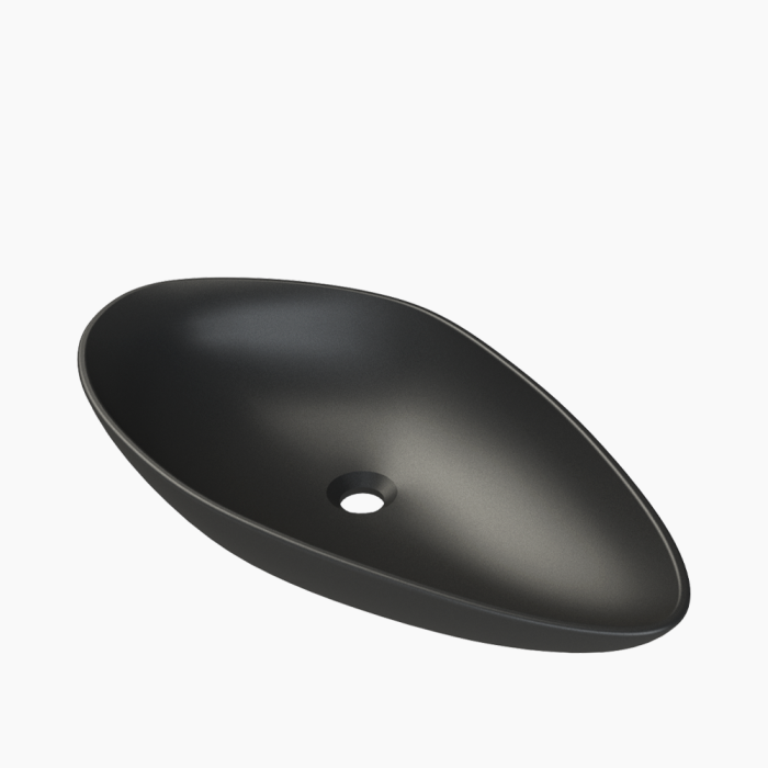 Cerastyle Olive 75x38cm 071309-97 Ματ Μαύρο-1 Νιπτήρας Πάγκου Πορσελάνης Cerastyle Olive 74x38cm Ματ Μαύρο - Image 1