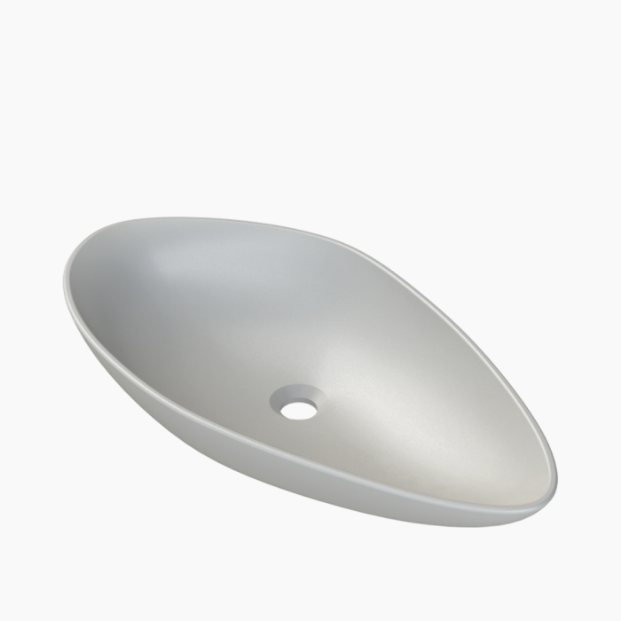 Cerastyle Olive 75x38cm 07130Α-97 Ματ Γκρί-1 Νιπτήρας Πάγκου Πορσελάνης Cerastyle Olive 74x38cm Ματ Γκρί - Image 1