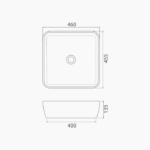 Νιπτήρας Πάγκου Πορσελάνης Cerastyle One 46x46cm Λευκό - Image 3