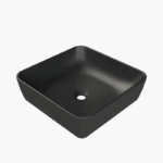 Νιπτήρας Πάγκου Πορσελάνης Cerastyle One 46x46cm Ματ Μαύρο
