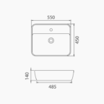 Νιπτήρας Πάγκου Πορσελάνης Cerastyle One 55x45cm Ματ Cappuccino - Image 2