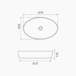 Νιπτήρας Πάγκου Πορσελάνης Cerastyle One 67x42cm Ματ Λευκό - Image 2