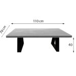 ΤΡΑΠΕΖΙ ΣΑΛΟΝΙΟΥ TRIVIO ΜΕ ΜΕΤΑΛΛΙΚΟ ΣΚΕΛΕΤΟ & ΕΠΙΦΑΝΕΙΑ ΑΠΟ ΜΕΛΑΜΙΝΗ ΣΕ ΣΚΟΥΡΗ ΚΑΦΕ ΑΠΟΧΡΩΣΗ - Image 4