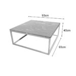 ΤΡΑΠΕΖΙ ΣΑΛΟΝΙΟΥ SIMPLY ΜΕ ΜΕΤΑΛΛΙΚΟ ΣΚΕΛΕΤΟ & ΕΠΙΦΑΝΕΙΑ ΑΠΟ ΜΕΛΑΜΙΝΗ ΜΕ ΥΦΗ ΤΣΙΜΕΝΤΟΥ ΣΕ ΛΕΥΚΟ - Image 2