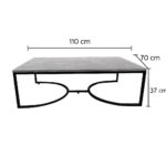 ΤΡΑΠΕΖΙ ΣΑΛΟΝΙΟΥ ATLAS ΜΕ ΜΕΤΑΛΛΙΚΟ ΣΚΕΛΕΤΟ & ΕΠΙΦΑΝΕΙΑ ΑΠΟ ΜΕΛΑΜΙΝΗ ΣΕ ΑΠΟΧΡΩΣΗ ΑΝΟΙΧΤΟΥ ΞΥΛΟΥ - Image 4