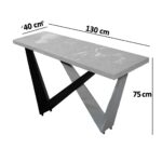 ΕΠΙΠΛΟ ΕΙΣΟΔΟΥ WALL ΜΕ ΞΥΛΙΝΗ ΕΠΙΦΑΝΕΙΑ ΤΥΠΟΥ ΜΑΥΡΟ ΜΑΡΜΑΡΟ ΚΑΙ ΧΡΥΣΗ ΜΕΤΑΛΛΙΚΗ ΒΑΣΗ - Image 2