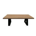 ΤΡΑΠΕΖΙ ΣΑΛΟΝΙΟΥ TRIVIO ΜΕ ΜΕΤΑΛΛΙΚΟ ΣΚΕΛΕΤΟ & ΕΠΙΦΑΝΕΙΑ ΑΠΟ ΜΕΛΑΜΙΝΗ ΣΕ ΑΠΟΧΡΩΣΗ ΦΥΣΙΚΟΥ ΞΥΛΟΥ - Image 3