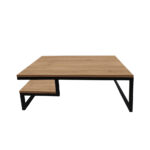 ΤΡΑΠΕΖΙ ΣΑΛΟΝΙΟΥ JANGO ΜΕ ΜΕΤΑΛΛΙΚΟ ΣΚΕΛΕΤΟ & ΕΠΙΦΑΝΕΙΑ ΑΠΟ ΜΕΛΑΜΙΝΗ ΣΕ ΑΠΟΧΡΩΣΗ ΦΥΣΙΚΟΥ ΞΥΛΟΥ - Image 2