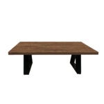 ΤΡΑΠΕΖΙ ΣΑΛΟΝΙΟΥ TRIVIO ΜΕ ΜΕΤΑΛΛΙΚΟ ΣΚΕΛΕΤΟ & ΕΠΙΦΑΝΕΙΑ ΑΠΟ ΜΕΛΑΜΙΝΗ ΣΕ ΚΑΡΥΔΙ ΑΠΟΧΡΩΣΗ - Image 3