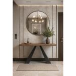 ΕΠΙΠΛΟ ΕΙΣΟΔΟΥ FELLINI ΜΕ ΜΕΤΑΛΛΙΚΗ ΒΑΣΗ & ΞΥΛΙΝΗ ΕΠΙΦΑΝΕΙΑ ΣΕ ΚΑΡΥΔΙ ΑΠΟΧΡΩΣΗ