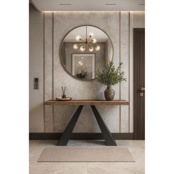 ΕΠΙΠΛΟ ΕΙΣΟΔΟΥ FELLINI ΜΕ ΜΕΤΑΛΛΙΚΗ ΒΑΣΗ & ΞΥΛΙΝΗ ΕΠΙΦΑΝΕΙΑ ΣΕ ΚΑΡΥΔΙ ΑΠΟΧΡΩΣΗ