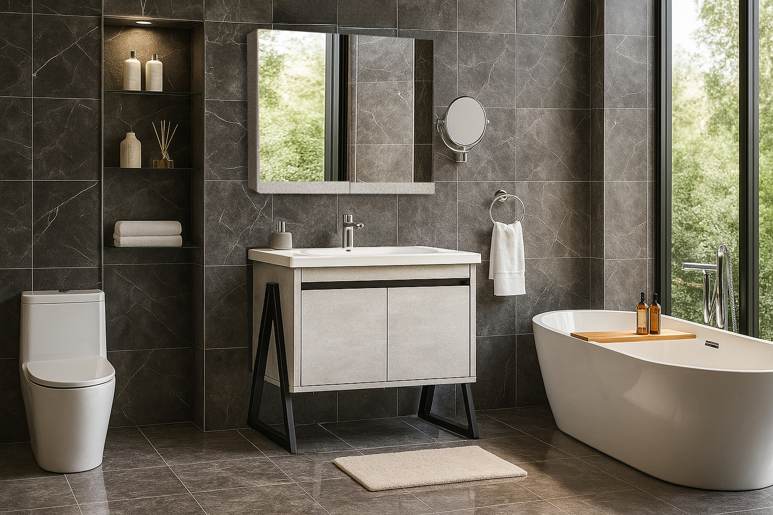 MevaseisPlai 022 ΕΠΙΠΛΟ ΜΠΑΝΙΟΥ 022-PRESTIGIA 80 cm ΜΕ ΙΔΙΑΙΤΕΡΗ ΜΕ ΒΑΣΕΙΣ ΣΤΑ ΠΛΑΓΙΑ ΣΕ ΟΨΗ ΛΕΥΚΟΥ ΜΑΡΜΑΡΟΥ - Image 1