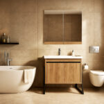 ΕΠΙΠΛΟ ΜΠΑΝΙΟΥ K529-PRESTIGIA 80 cm ΜΕ ΒΑΣΕΙΣ ΣΤΟ ΠΛΑΙ ΣΕ ΦΥΣΙΚΗ ΑΠΟΧΡΩΣΗ ΞΥΛΟΥ