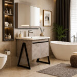 ΕΠΙΠΛΟ ΜΠΑΝΙΟΥ K-538-PRESTIGIA 80 cm ΜΕ ΒΑΣΕΙΣ ΣΤΟ ΠΛΑΙ ΣΕ ΟΨΗ ΑΝΟΙΧΤΟΥ ΤΣΙΜΕΝΤΟΥ