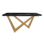 ΕΠΙΠΛΟ ΕΙΣΟΔΟΥ WALL ΜΕ ΞΥΛΙΝΗ ΕΠΙΦΑΝΕΙΑ ΤΥΠΟΥ ΜΑΥΡΟ ΜΑΡΜΑΡΟ ΚΑΙ ΧΡΥΣΗ ΜΕΤΑΛΛΙΚΗ ΒΑΣΗ - Image 3