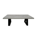 ΤΡΑΠΕΖΙ ΣΑΛΟΝΙΟΥ TRIVIO ΜΕ ΜΕΤΑΛΛΙΚΟ ΣΚΕΛΕΤΟ & ΕΠΙΦΑΝΕΙΑ ΑΠΟ ΜΕΛΑΜΙΝΗ ΣΕ ΛΕΥΚΟ ΜΑΡΜΑΡΟ - Image 2