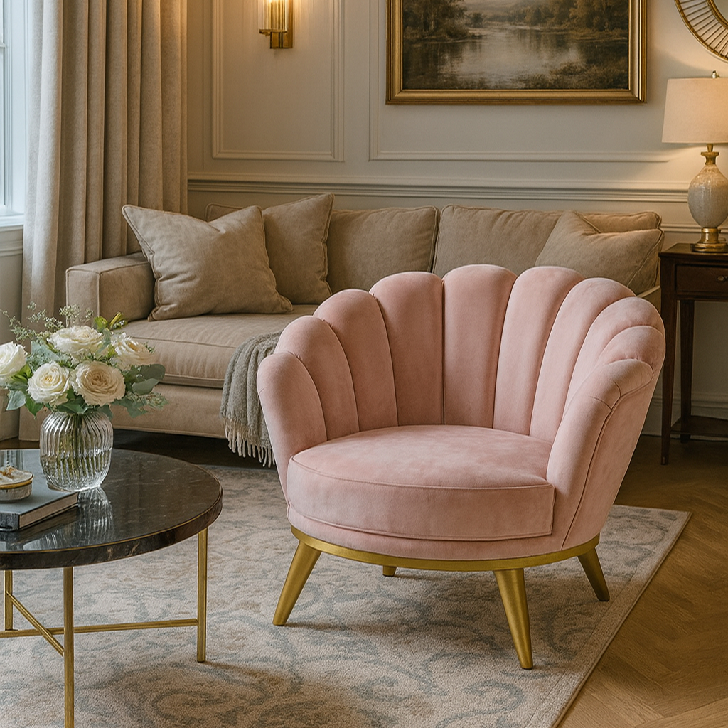 roz karekla ΠΟΛΥΘΡΟΝΑ CARAVAN ΣΕ ΠΟΥΔΡΕ ΡΟΖ ΑΠΟΧΡΩΣΗ - Image 1