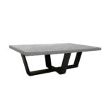 ΤΡΑΠΕΖΙ ΣΑΛΟΝΙΟΥ RIVA ΜΕ ΜΕΤΑΛΛΙΚΟ ΣΚΕΛΕΤΟ & ΕΠΙΦΑΝΕΙΑ ΑΠΟ ΜΕΛΑΜΙΝΗ ΜΕ ΟΨΗ ΜΑΡΜΑΡΟΥ ΣΕ ΛΕΥΚΟ ΧΡΩΜΑ ME ΓΚΡΙ ΝΕΡΑ - Image 2