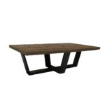 ΤΡΑΠΕΖΙ ΣΑΛΟΝΙΟΥ RIVA ΜΕ ΜΕΤΑΛΛΙΚΟ ΣΚΕΛΕΤΟ & ΕΠΙΦΑΝΕΙΑ ΑΠΟ ΜΕΛΑΜΙΝΗ ΣΕ ΣΚΟΥΡΗ ΚΑΦΕ ΑΠΟΧΡΩΣΗ - Image 2