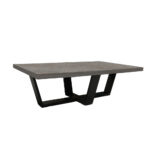 ΤΡΑΠΕΖΙ ΣΑΛΟΝΙΟΥ RIVA ΜΕ ΜΕΤΑΛΛΙΚΟ ΣΚΕΛΕΤΟ & ΕΠΙΦΑΝΕΙΑ ΑΠΟ ΜΕΛΑΜΙΝΗ ΤΥΠΟΥ ΤΣΙΜΕΝΤΟ ΣΚΟΥΡΟ - Image 2