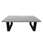 ΤΡΑΠΕΖΙ ΣΑΛΟΝΙΟΥ VERTO ΜΕ ΜΕΤΑΛΛΙΚΟ ΣΚΕΛΕΤΟ & ΕΠΙΦΑΝΕΙΑ ΑΠΟ ΜΕΛΑΜΙΝΗ ΜΕ ΥΦΗ ΤΣΙΜΕΝΤΟΥ ΣΕ ΑΝΟΙΧΤΟ ΓΚΡΙ - Image 2