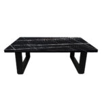 ΤΡΑΠΕΖΙ ΣΑΛΟΝΙΟΥ VERTO ΜΕ ΜΕΤΑΛΛΙΚΟ ΣΚΕΛΕΤΟ & ΕΠΙΦΑΝΕΙΑ ΑΠΟ ΜΕΛΑΜΙΝΗ ΣΕ ΟΨΗ ΜΑΥΡΟΥ ΜΑΡΜΑΡΟΥ - Image 2