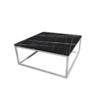 ΤΡΑΠΕΖΙ ΣΑΛΟΝΙΟΥ SIMPLY ΜΕ ΜΕΤΑΛΛΙΚΟ ΣΚΕΛΕΤΟ & ΕΠΙΦΑΝΕΙΑ ΑΠΟ ΜΕΛΑΜΙΝΗ ΣΕ ΟΨΗ ΜΑΥΡΟΥ ΜΑΡΜΑΡΟΥ - Image 2