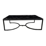 ΤΡΑΠΕΖΙ ΣΑΛΟΝΙΟΥ ATLAS ΜΕ ΜΕΤΑΛΛΙΚΟ ΣΚΕΛΕΤΟ & ΕΠΙΦΑΝΕΙΑ ΑΠΟ ΜΕΛΑΜΙΝΗ ΣΕ ΟΨΗ ΜΑΥΡΟΥ ΜΑΡΜΑΡΟΥ - Image 2