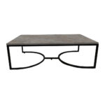 ΤΡΑΠΕΖΙ ΣΑΛΟΝΙΟΥ ATLAS ΜΕ ΜΕΤΑΛΛΙΚΟ ΣΚΕΛΕΤΟ & ΕΠΙΦΑΝΕΙΑ ΑΠΟ ΜΕΛΑΜΙΝΗ ΤΥΠΟΥ ΤΣΙΜΕΝΤΟ ΣΚΟΥΡΟ - Image 2