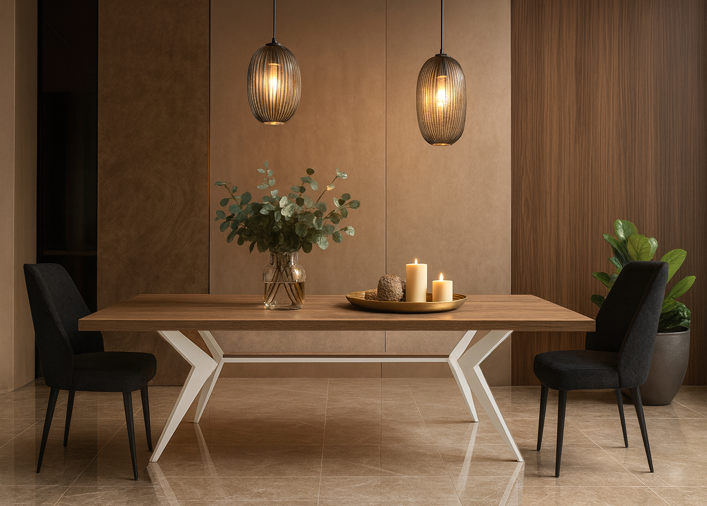 5194 Athena Black WHITE Σέτ Τραπεζαρίας Lama Spitimade® Με 6τμχ Καρέκλες Athena - Image 1