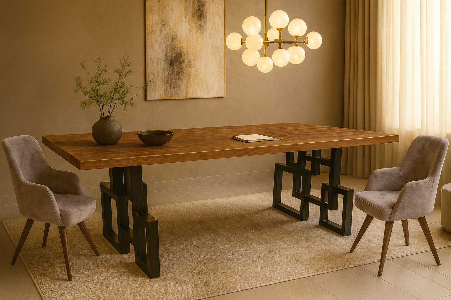 K545 Verena Zetta Σέτ Τραπεζαρίας Square Spitimade® Με 6τμχ Καρέκλες Verena - Image 1