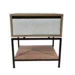 Κομοδίνο Komo-Woodtex με Υφασμάτινο Συρτάρι & Μαύρη Μεταλλική Βάση - Image 2