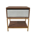 Κομοδίνο Komo-Woodtex με Υφασμάτινο Συρτάρι & Χρυσή Μεταλλική Βάση - Image 2