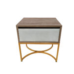 Κομοδίνο Komo-Arco με Υφασμάτινο Συρτάρι & Χρυσή Μεταλλική Βάση - Image 2