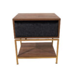 Κομοδίνο Komo-Woodtex με Υφασμάτινο Συρτάρι & Χρυσή Μεταλλική Βάση - Image 2