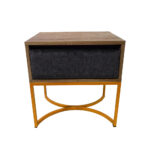 Κομοδίνο Komo-Arco με Υφασμάτινο Συρτάρι & Χρυσή Μεταλλική Βάση - Image 2